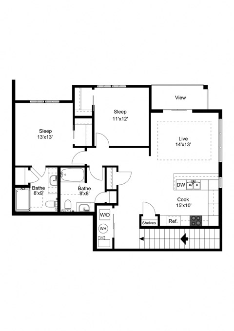 The Brooklyn Floor Plan at One Glenn Place, Wisconsin, 53711
